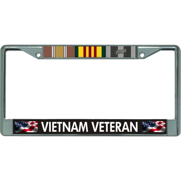 Vietnam Veteran Chrome License Plate Frame